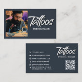 Tattoo Artist Foto Typografie Visitenkarte (Vorne/Hinten)