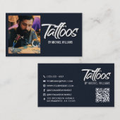 Tattoo Artist Foto Typografie Visitenkarte (Vorne/Hinten)