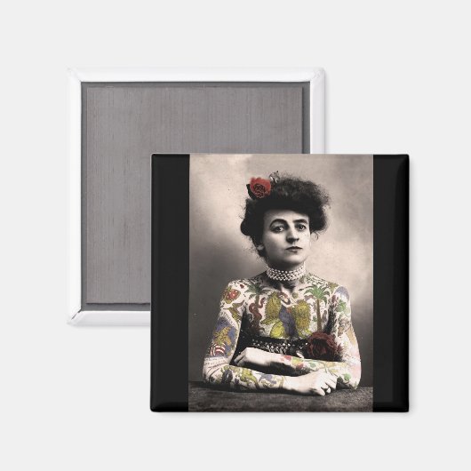 Tattoo Artist Frauenmagazin Vintag Magnet (Vorderseite/Rückseite)