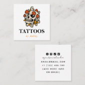 Tattoo Artist Fügen Sie Ihre Social Media Creative Quadratische Visitenkarte (Vorne/Hinten)