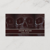 Tattoo Artist Goth Burgundy Dark Academia Skull Visitenkarte (Vorderseite)