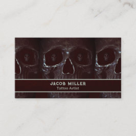 Tattoo Artist Goth Burgundy Dark Academia Skull Visitenkarte