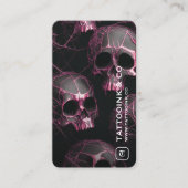 Tattoo Artist Goth Skull Initial Logo Foto Black Visitenkarte (Vorderseite)