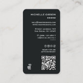 Tattoo Artist Goth Skull Initial Logo Foto Black Visitenkarte (Rückseite)