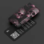 Tattoo Artist Goth Skull Initial Logo Foto Black Visitenkarte