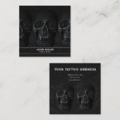 Tattoo Artist Gothic Black Dark Academia Skull Quadratische Visitenkarte (Vorne/Hinten)