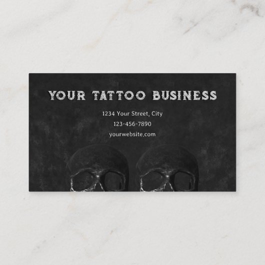 Tattoo Artist Gothic Black Dark Academia Skull Visitenkarte (Rückseite)