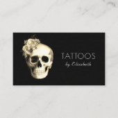 Tattoo Artist Gothic Skull Rose Visitenkarte (Vorderseite)