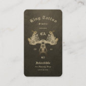 Tattoo Artist Imitats Brown Leather Classic Modern Visitenkarte (Vorderseite)