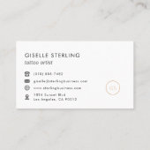 Tattoo Artist Minimalistisch Luxury Black Visitenkarte (Rückseite)