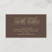 Tattoo artist modern typography script brown visitenkarte (Rückseite)