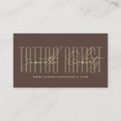Tattoo artist modern typography script brown visitenkarte (Vorderseite)