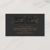 Tattoo artist modern typography script gray black visitenkarte (Rückseite)