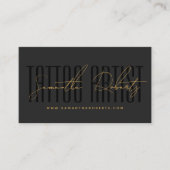 Tattoo artist modern typography script gray black visitenkarte (Vorderseite)