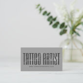 Tattoo artist modern typography script gray visitenkarte (Stehend Vorderseite)