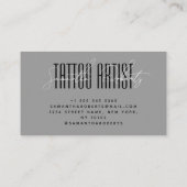 Tattoo artist modern typography script gray visitenkarte (Rückseite)