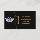 Tattoo Artist, Moth, Pastell, Visitenkarte (Rückseite)