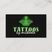 Tattoo Artist Neon Mystical Celestial Moth Visitenkarte (Vorderseite)