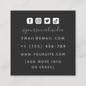 Tattoo Artist Red Chinese Snake Social Media Cool Quadratische Visitenkarte (Rückseite)