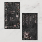Tattoo Artist Rose Thorns QR Code Business Visitenkarte (Vorne/Hinten)