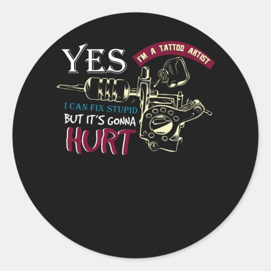 Tattoo Artist Runder Aufkleber (Vorderseite)