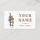Tattoo Artist Salon Brown Snake Modern Trendy Visitenkarte (Vorderseite)