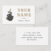 Tattoo Artist Salon Mystic Snake Modern Trendy Visitenkarte (Vorne/Hinten)