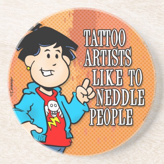 Tattoo Artist Sandstein Untersetzer (Vorne)