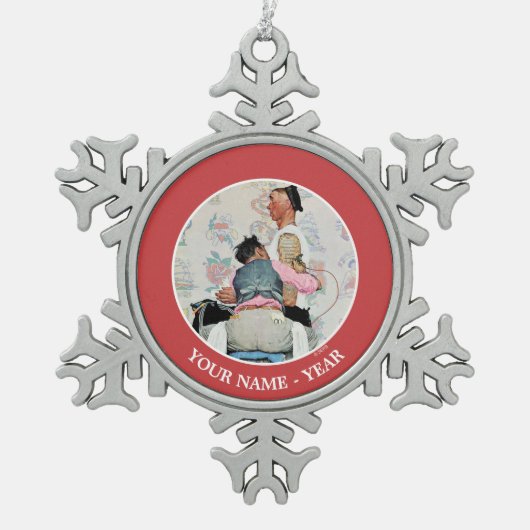 Tattoo Artist Schneeflocken Zinn-Ornament (Vorderseite)