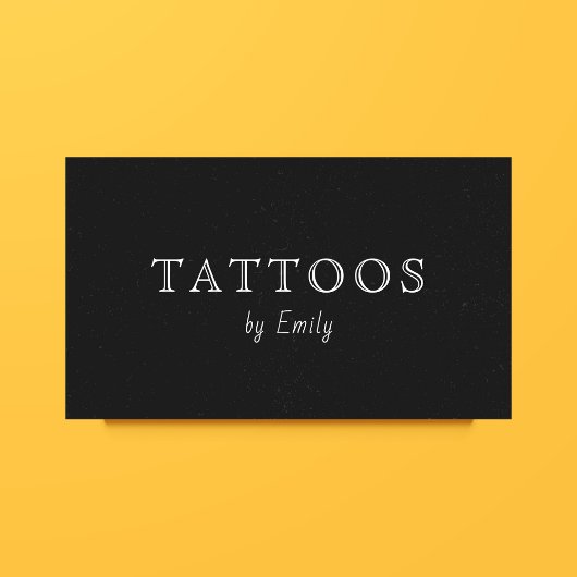 Tattoo Artist Shop Minimal Simple Black & White Visitenkarte