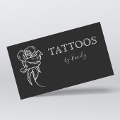 Tattoo Artist Shop Schwarz & Weiß Blume Feminine Visitenkarte