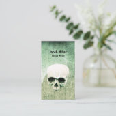 Tattoo Artist Skull Green Gothic Visitenkarte (Stehend Vorderseite)