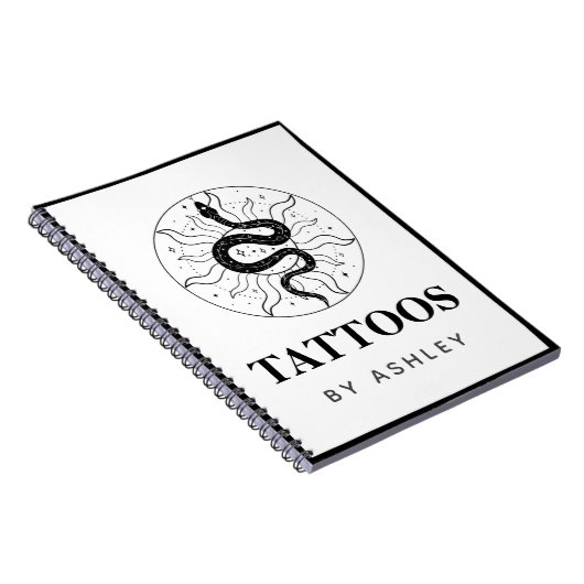 Tattoo Artist Snake Illustration Kosmische Mystik Notizblock (Rechte Seite)