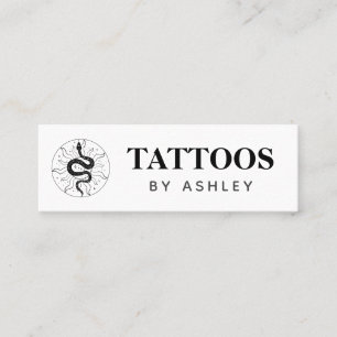 Tattoo Artist Snake Illustration Minimalistisch Mo Mini Visitenkarte