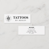 Tattoo Artist Snake Illustration Minimalistisch Mo Mini Visitenkarte (Vorne/Hinten)