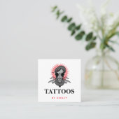 Tattoo Artist Social Media Schlange Graphics Moder Quadratische Visitenkarte (Stehend Vorderseite)