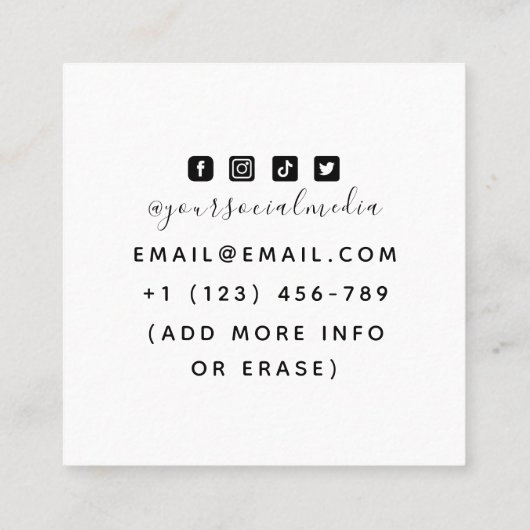 Tattoo Artist Social Media Skull Sunrise Sunset Quadratische Visitenkarte (Rückseite)