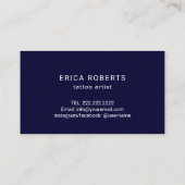 Tattoo Artist Tattoo Gun & Rose Typografy Navy Visitenkarte (Rückseite)