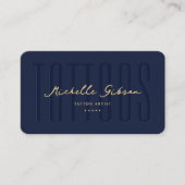 Tattoo Artist Tattooist Monogram Dark Navy Moderne Visitenkarte (Vorderseite)