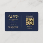 Tattoo Artist Tattooist Monogram Dark Navy Moderne Visitenkarte (Rückseite)