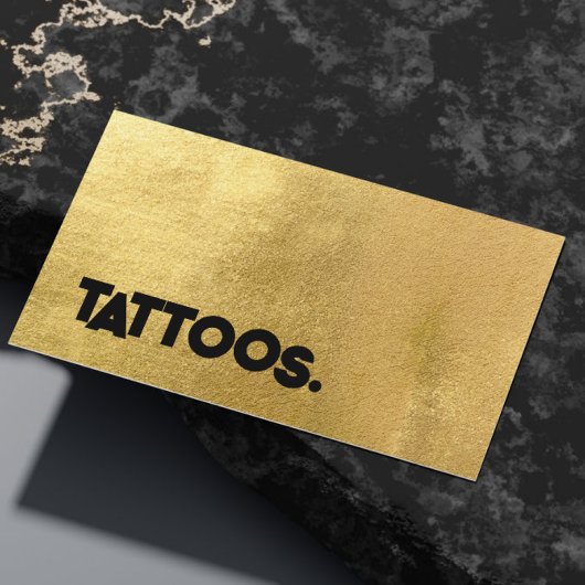 Tattoo Artist Tattooist Simple Gold Metalic Visitenkarte