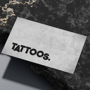 Tattoo Artist Tattooist Simple Modern Concrete Visitenkarte