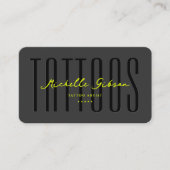 Tattoo Artist Tattoos Neon Yellow Modern Visitenkarte (Vorderseite)