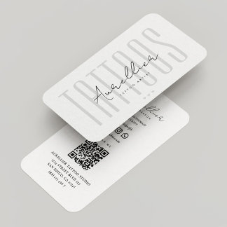Tattoo Artist White Gray Tattoos Modern Visitenkarte