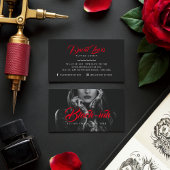 Tattoo Artists black Foto red script typography Visitenkarte