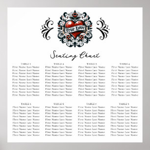 Tattoo-Aufkleber "True Love Heart" Hochzeits-Sitzo Poster