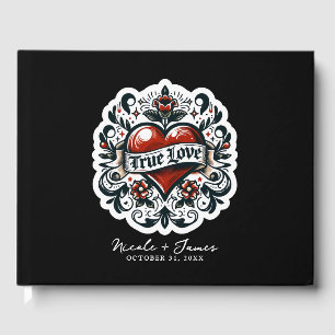 Tattoo-Aufkleber Wahre Liebe Herz Hochzeit Gästebuch