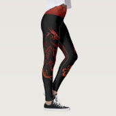 Tattoo Band Red Black Iridescent Scala Dragon Leggings (Rechts)