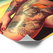 Tattoo Beach Button-up Poster (Ecke)