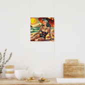 Tattoo Beach Button-up Poster (Küche)